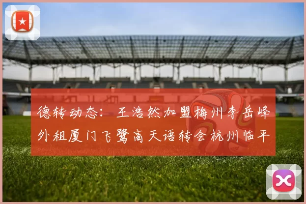 德转动态：王浩然加盟梅州李岳峰外租厦门飞鹭高天语转会杭州临平吴越